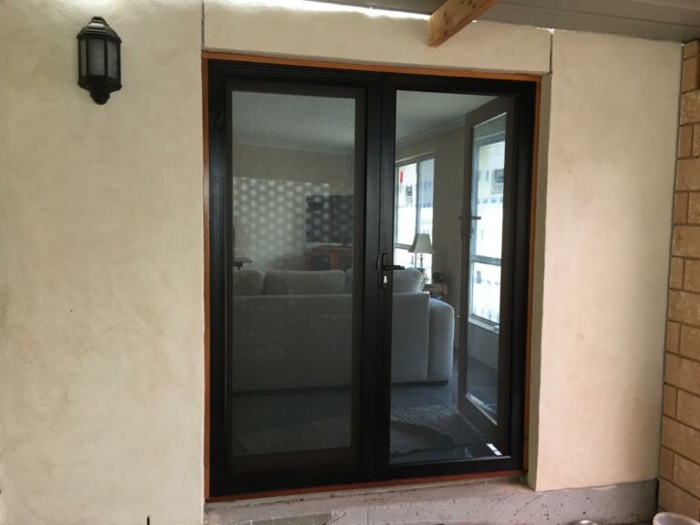 Nu-View Aluminium Windows, Doors & Glass - Black French Door with Alugard Screens